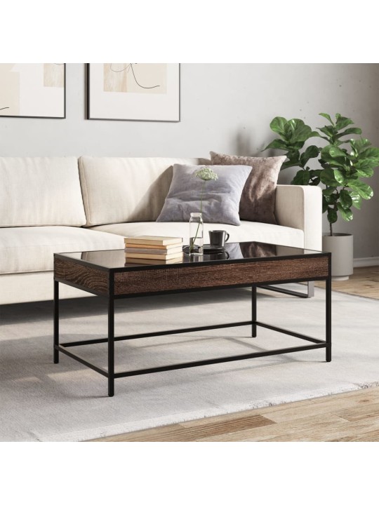Konferenční stolek s Infinity LED hnědý dub 90 x 50 x 41 cm