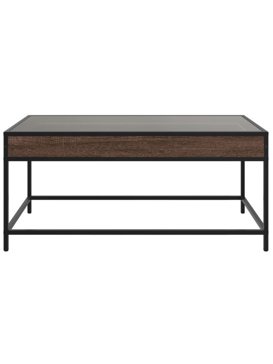 Konferenční stolek s Infinity LED hnědý dub 90 x 50 x 41 cm