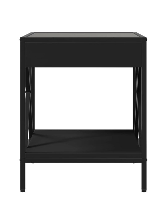 Noční stolek s Infinity LED černý 40 x 40 x 49 cm