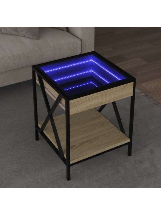 Konferenční stolek s Infinity LED dub sonoma 40 x 40 x 49 cm