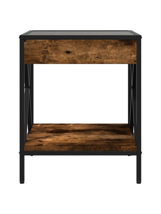 Konferenční stolek s Infinity LED kouřový dub 40 x 40 x 49 cm