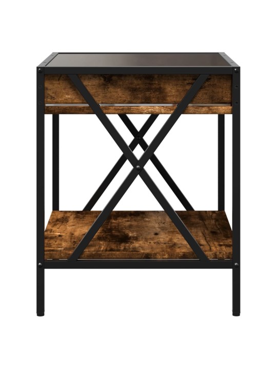 Konferenční stolek s Infinity LED kouřový dub 40 x 40 x 49 cm