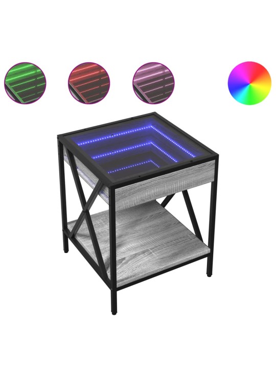 Konferenční stolek s Infinity LED šedý sonoma 40 x 40 x 49 cm