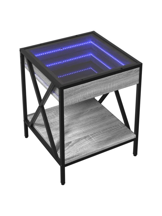 Konferenční stolek s Infinity LED šedý sonoma 40 x 40 x 49 cm
