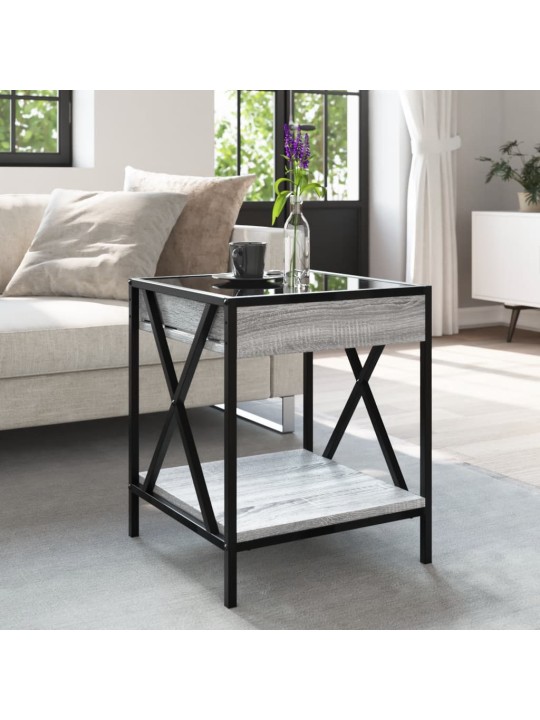 Konferenční stolek s Infinity LED šedý sonoma 40 x 40 x 49 cm