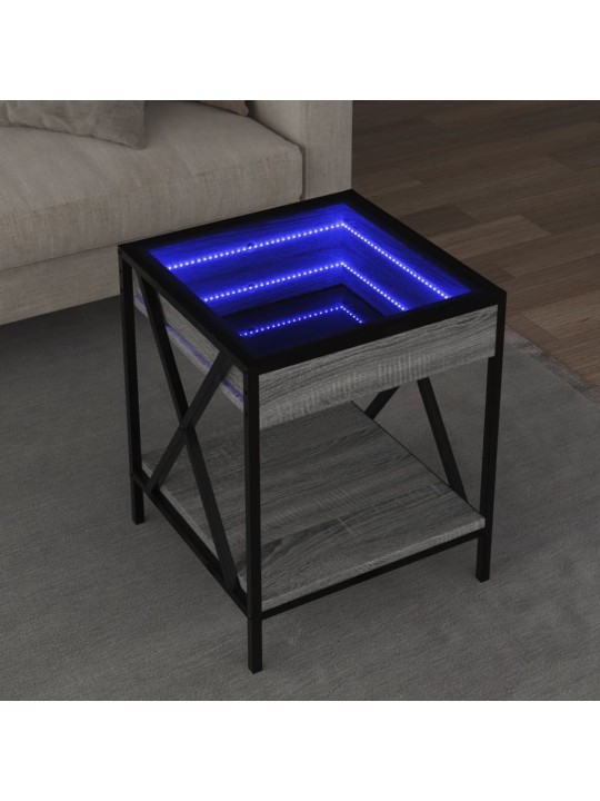 Konferenční stolek s Infinity LED šedý sonoma 40 x 40 x 49 cm