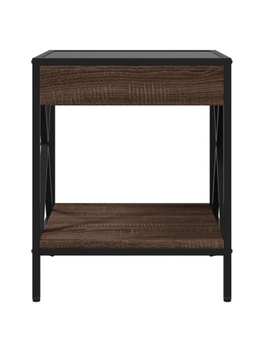 Konferenční stolek s Infinity LED hnědý dub 40 x 40 x 49 cm
