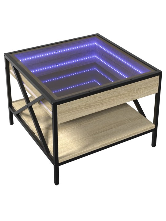 Konferenční stolek s Infinity LED dub sonoma 50 x 50 x 38 cm