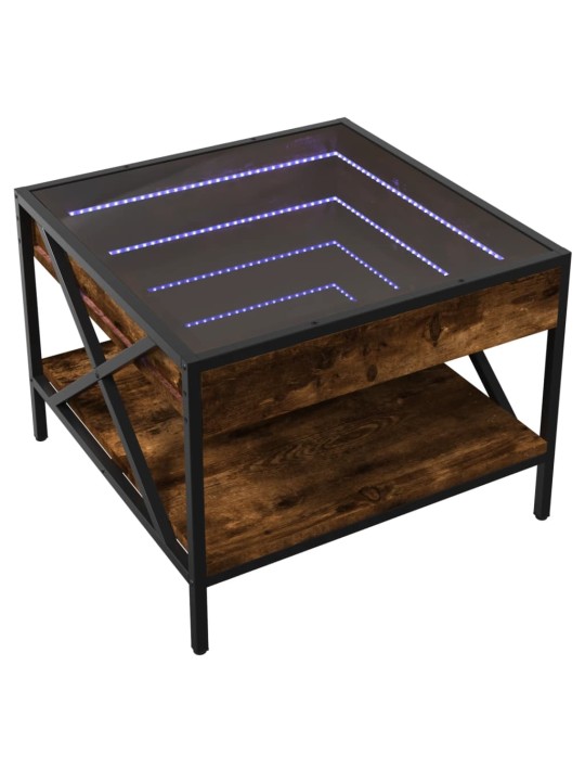 Konferenční stolek s Infinity LED kouřový dub 50 x 50 x 38 cm