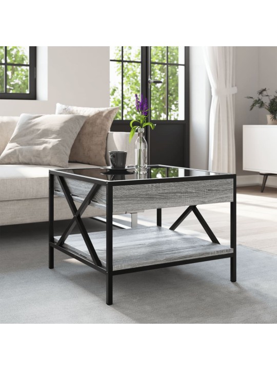 Konferenční stolek s Infinity LED šedý sonoma 50 x 50 x 38 cm