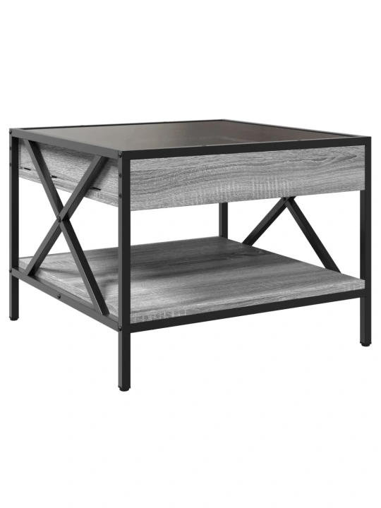 Konferenční stolek s Infinity LED šedý sonoma 50 x 50 x 38 cm