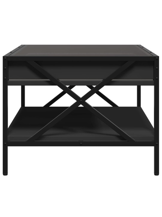 Konferenční stolek s Infinity LED černý 70 x 50 x 38 cm