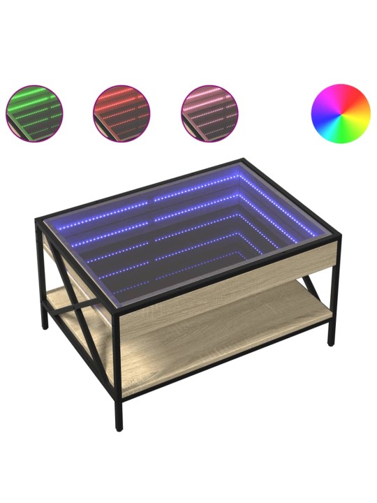 Konferenční stolek s Infinity LED dub sonoma 70 x 50 x 38 cm