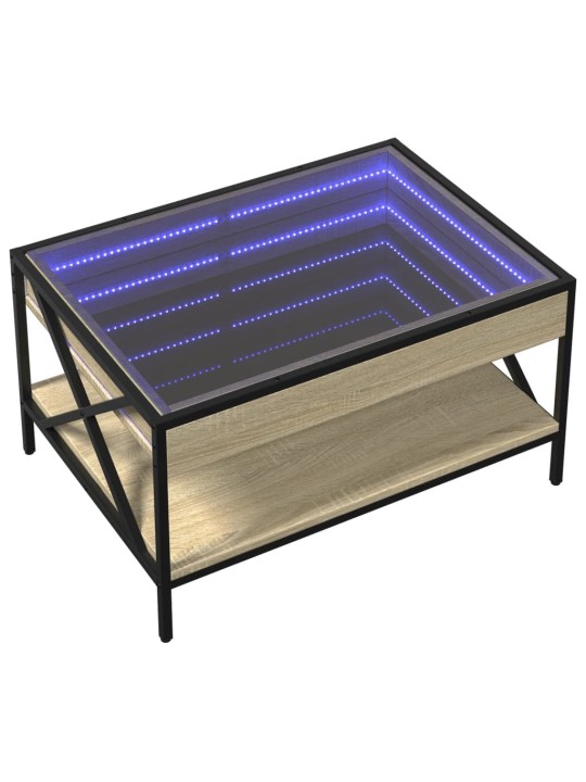 Konferenční stolek s Infinity LED dub sonoma 70 x 50 x 38 cm