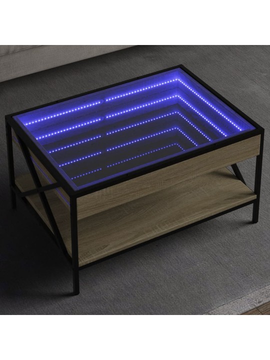Konferenční stolek s Infinity LED dub sonoma 70 x 50 x 38 cm