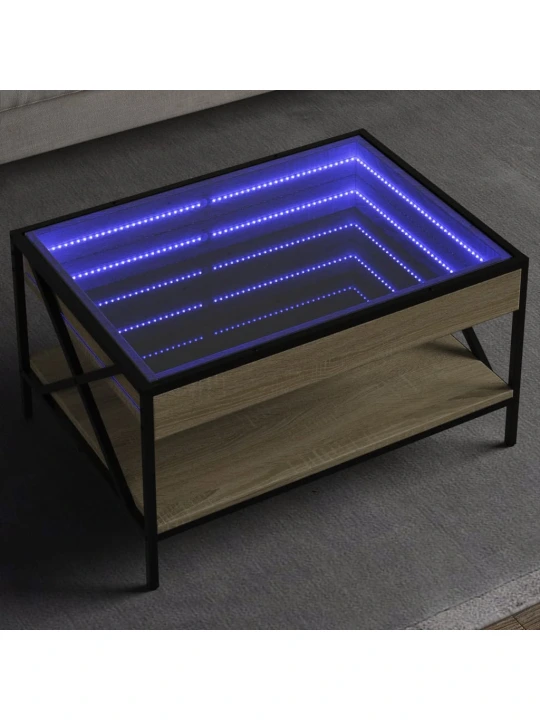 Konferenční stolek s Infinity LED dub sonoma 70 x 50 x 38 cm