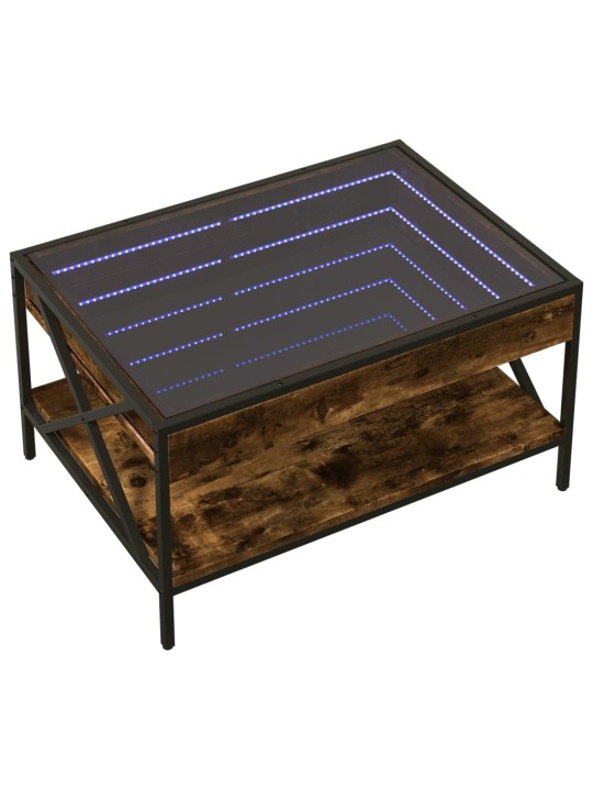 Konferenční stolek s Infinity LED kouřový dub 70 x 50 x 38 cm