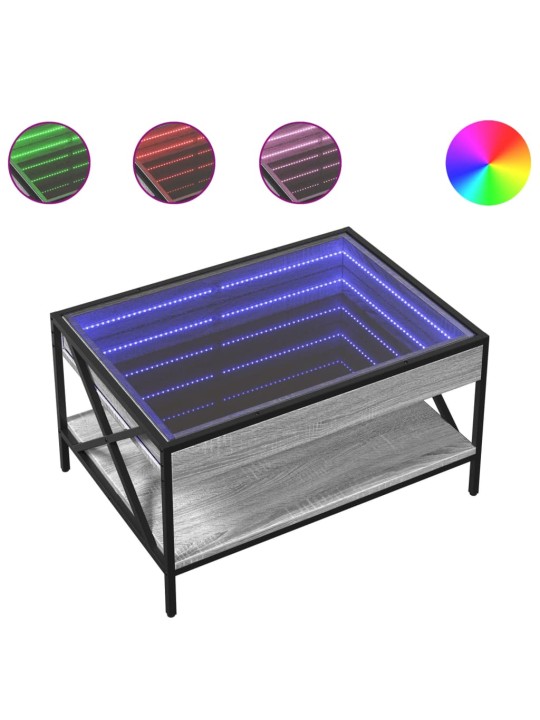 Konferenční stolek s Infinity LED šedý sonoma 70 x 50 x 38 cm