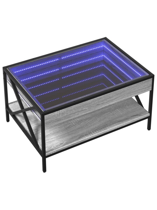 Konferenční stolek s Infinity LED šedý sonoma 70 x 50 x 38 cm