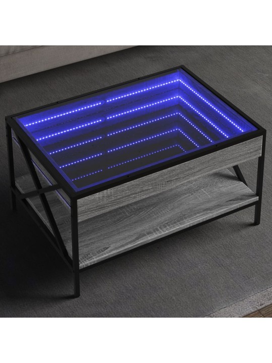Konferenční stolek s Infinity LED šedý sonoma 70 x 50 x 38 cm