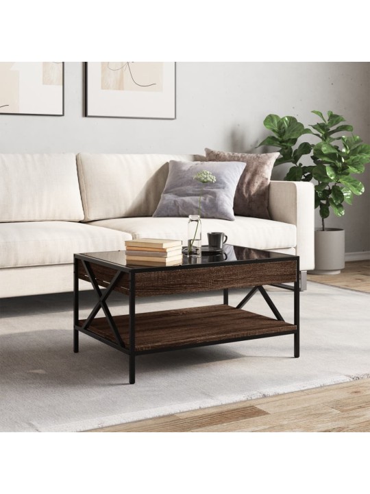 Konferenční stolek s Infinity LED hnědý dub 70 x 50 x 38 cm
