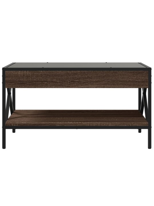 Konferenční stolek s Infinity LED hnědý dub 70 x 50 x 38 cm