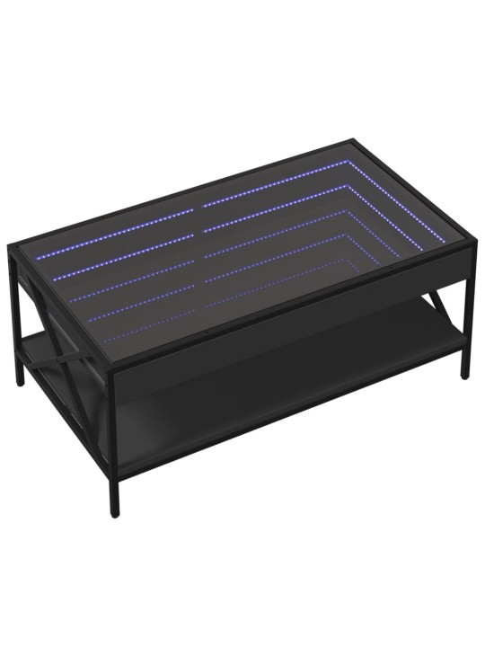 Konferenční stolek s Infinity LED černý 90 x 50 x 38 cm