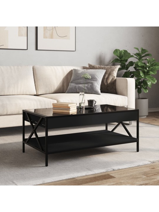 Konferenční stolek s Infinity LED černý 90 x 50 x 38 cm