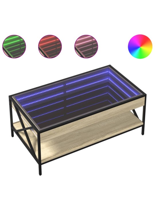Konferenční stolek s Infinity LED dub sonoma 90 x 50 x 38 cm