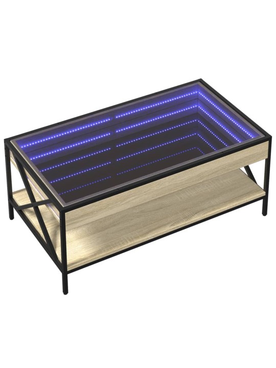 Konferenční stolek s Infinity LED dub sonoma 90 x 50 x 38 cm