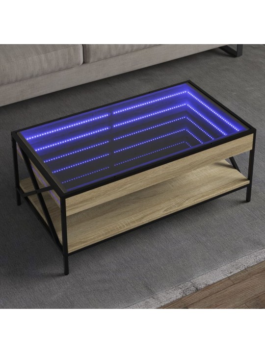Konferenční stolek s Infinity LED dub sonoma 90 x 50 x 38 cm