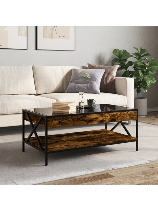 Konferenční stolek s Infinity LED kouřový dub 90 x 50 x 38 cm