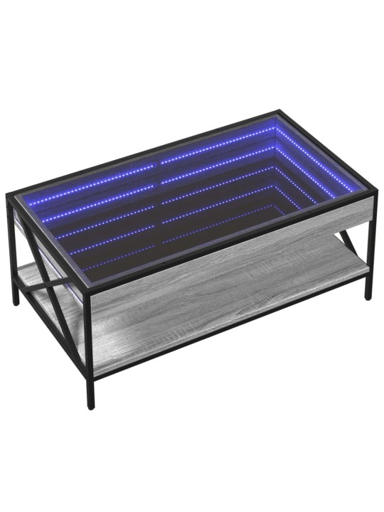 Konferenční stolek s Infinity LED šedý sonoma 90 x 50 x 38 cm