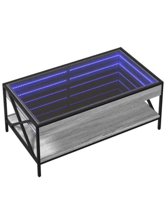Konferenční stolek s Infinity LED šedý sonoma 90 x 50 x 38 cm
