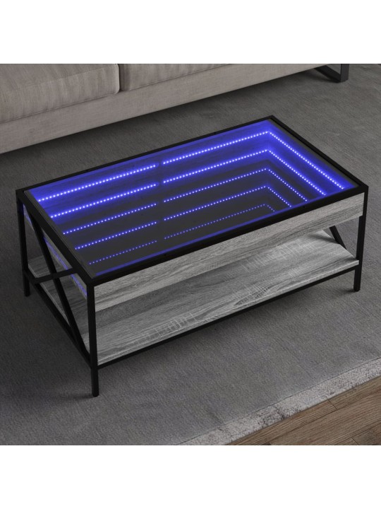 Konferenční stolek s Infinity LED šedý sonoma 90 x 50 x 38 cm
