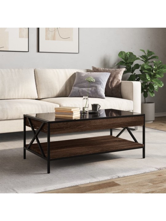 Konferenční stolek s Infinity LED hnědý dub 90 x 50 x 38 cm