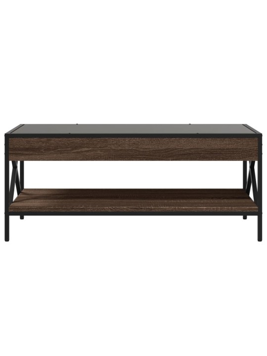 Konferenční stolek s Infinity LED hnědý dub 90 x 50 x 38 cm