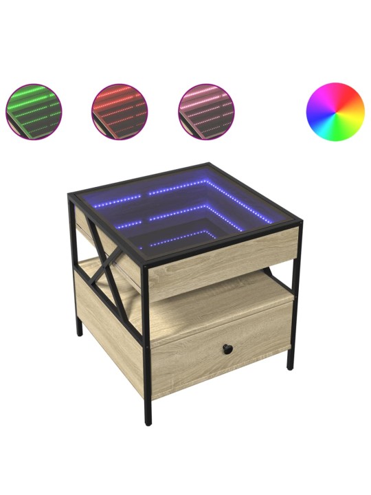 Konferenční stolek s Infinity LED dub sonoma 50 x 50 x 51 cm