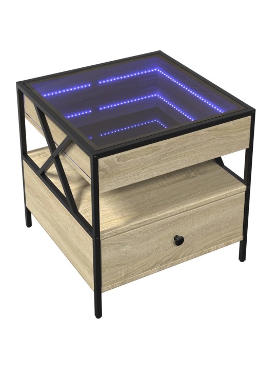 Konferenční stolek s Infinity LED dub sonoma 50 x 50 x 51 cm