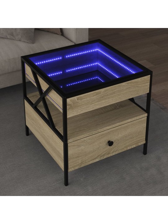 Konferenční stolek s Infinity LED dub sonoma 50 x 50 x 51 cm