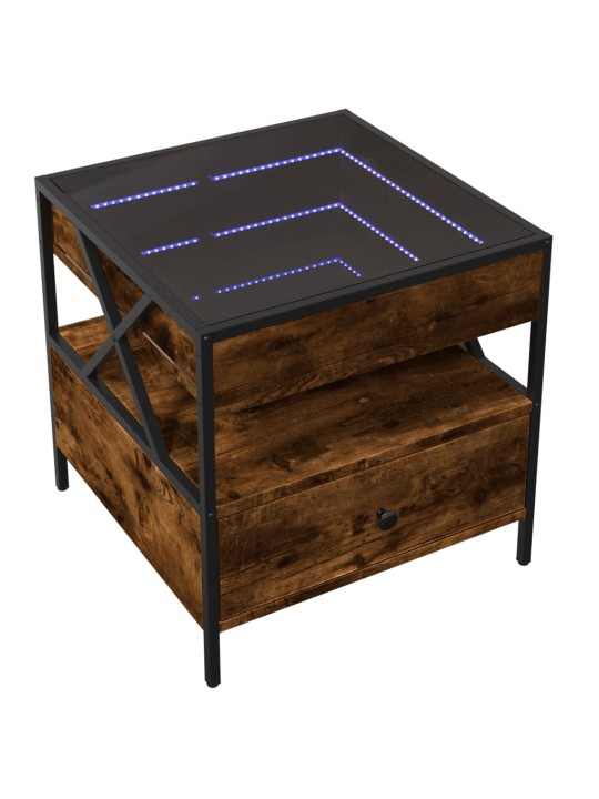 Konferenční stolek s Infinity LED kouřový dub 50 x 50 x 51 cm