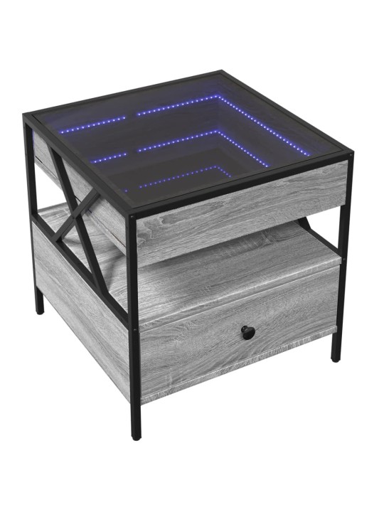 Konferenční stolek s Infinity LED šedý sonoma 50 x 50 x 51 cm