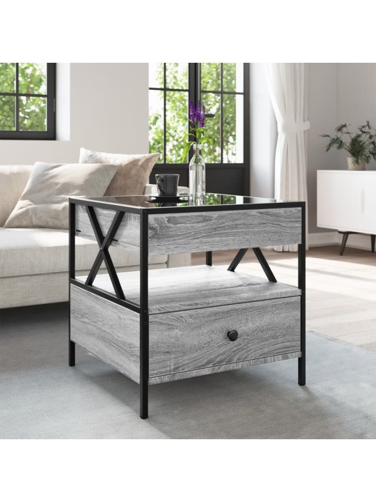Konferenční stolek s Infinity LED šedý sonoma 50 x 50 x 51 cm