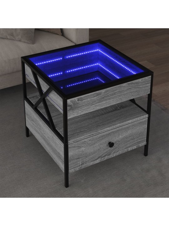 Konferenční stolek s Infinity LED šedý sonoma 50 x 50 x 51 cm