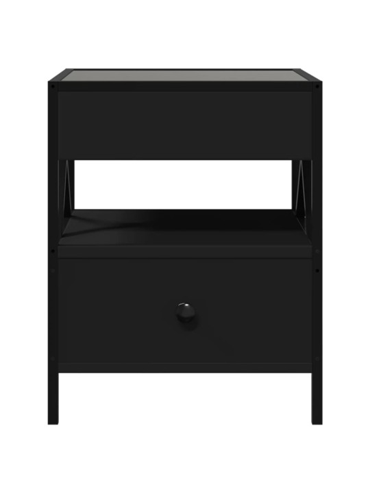 Noční stolek s Infinity LED černý 40 x 40 x 51 cm