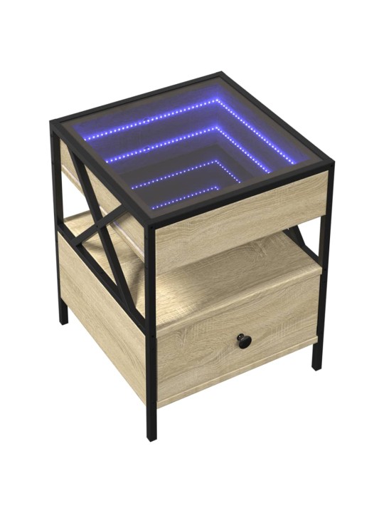 Konferenční stolek s Infinity LED dub sonoma 40 x 40 x 51 cm