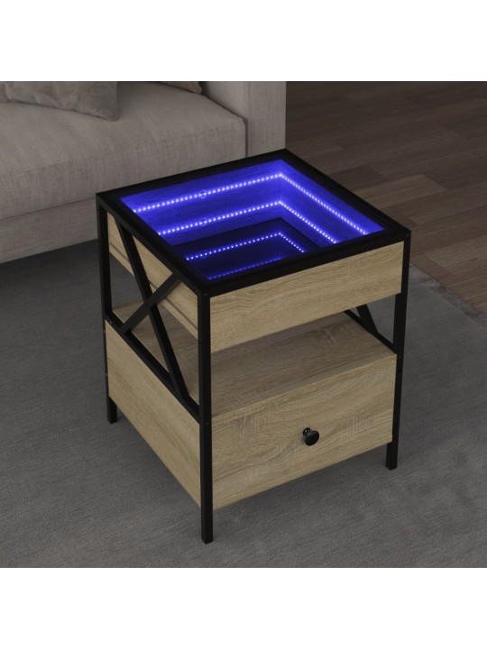 Konferenční stolek s Infinity LED dub sonoma 40 x 40 x 51 cm