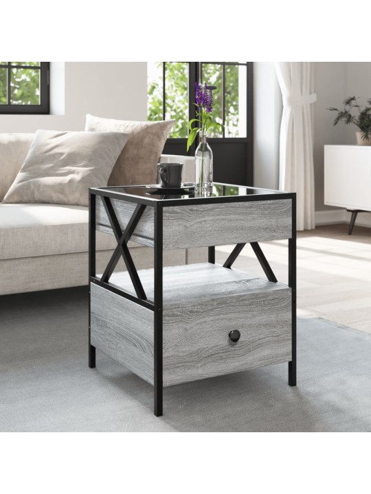 Konferenční stolek s Infinity LED šedý sonoma 40 x 40 x 51 cm