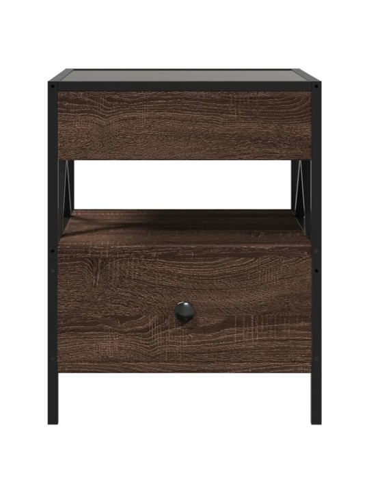 Noční stolek s Infinity LED hnědý dub 40 x 40 x 51 cm