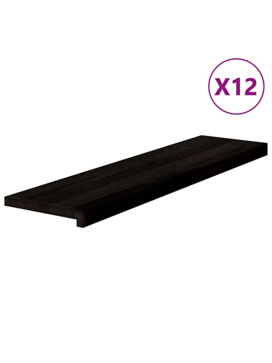 Nášlapy na schody 12 ks světle hnědé 100x25x2 cm masivní dub